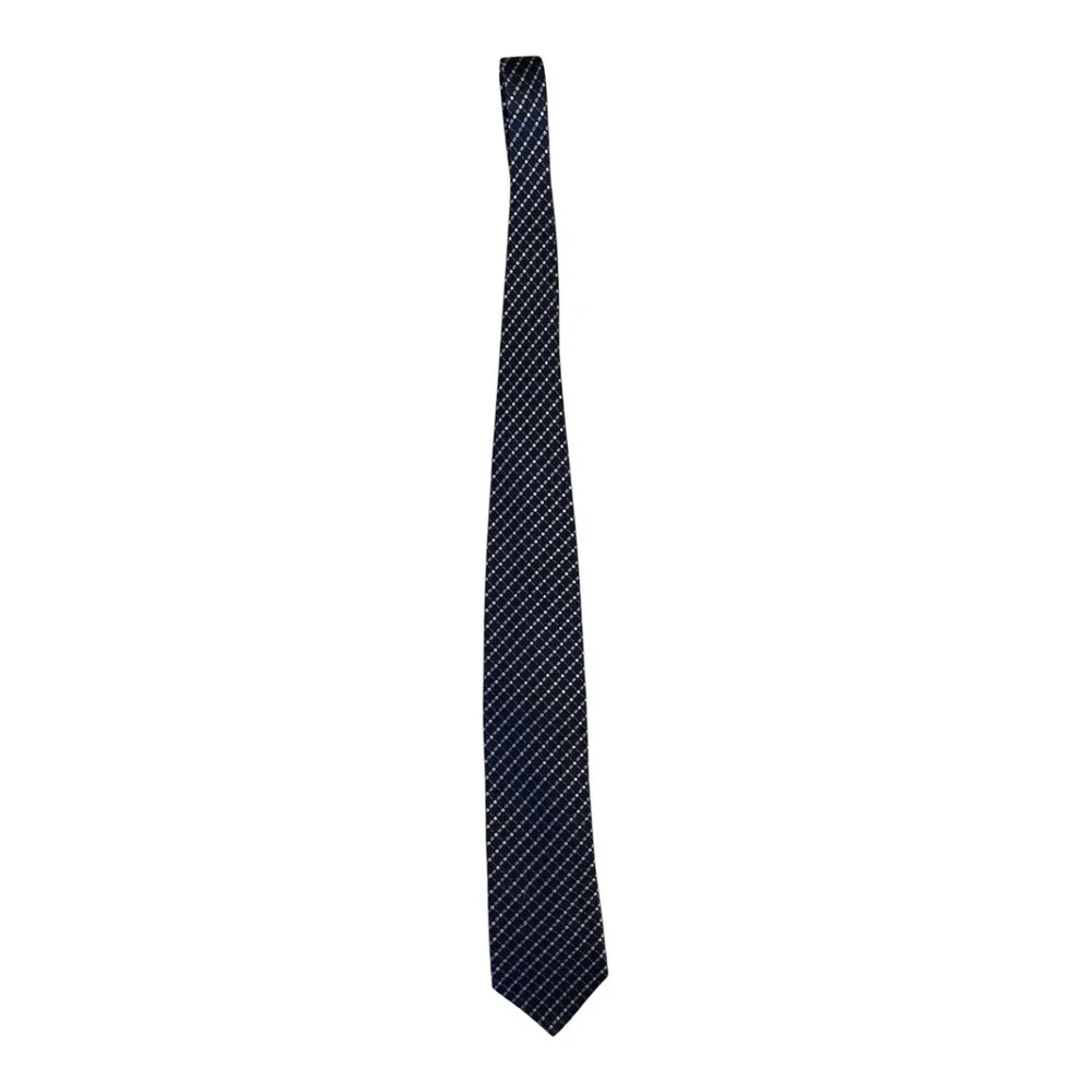 Bolgheri Men's Classic Neck Tie One Size Blue Geometric Print 100% Silk Italy